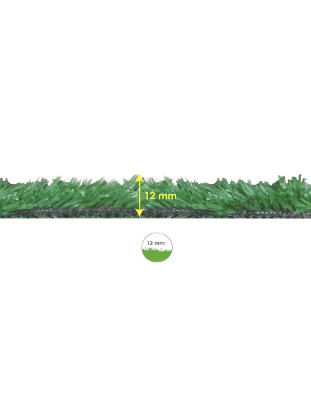 Cesped Artificial 12 mm. Rollo 1x10 metros. Césped Moqueta Para Interior y Exterior. Jardín, Terraza, Balcón. Uso Domestico