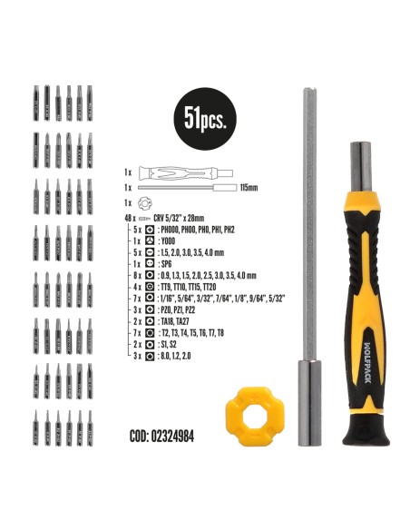 Juego Destornilladores Precision Con 51 Piezas Kit Reparación Herramientas Para Moviles Electronica