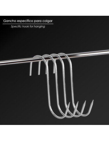 Gancho Carnicero Inoxidable Nº 7 De 220 x 10 mm. Gancho Para Productos Carnicos.