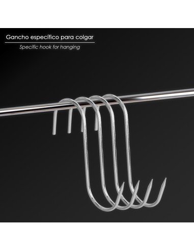 Gancho Carnicero Inoxidable Nº 3 de 140 x 5 mm. gancho para productos carnicos.
