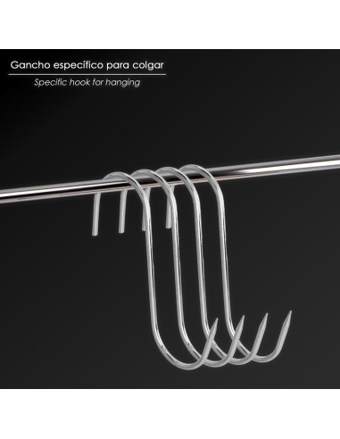 Gancho Carnicero Inoxidable Nº 1 de 4 x 100mm. Gancho Para Productos Carnicos.