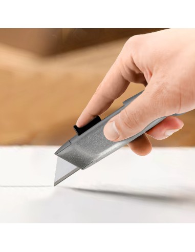 Cuchillo Autoretractil Con Hoja Acero Sk5 Carcasa De Aluminio Diseño Ergonomico, Cuchillo Seguridad, Cutters Seguridad,