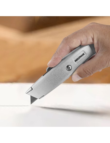 Cuchillo Hoja Trapezoidal Retráctil Acero Sk5