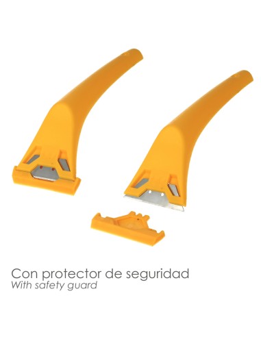 Rascavidrios Plastico Amarillo Hoja 60 mm. Rasqueta Vitroceramica, Rascador Vidrio, Rascador Vitroceramica,