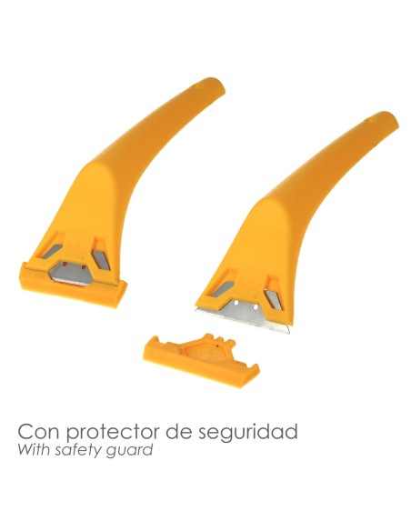 Rascavidrios Plastico Amarillo Hoja 60 mm. Rasqueta Vitroceramica, Rascador Vidrio, Rascador Vitroceramica,