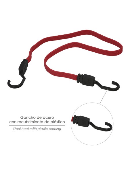 Pulpo De Goma Plano Reforzado 1,0 Metro (2 Unidades) 100% Latex, Capacidad Amarre 200 Newtons Gomas Elasticas, Cuerda Elastica,