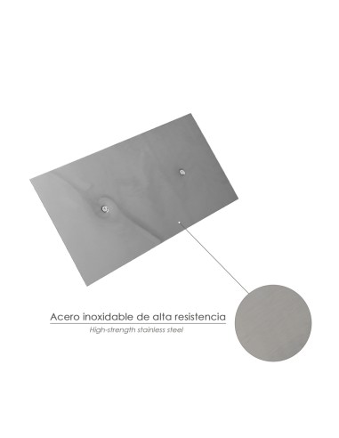 Llana Profesional Acero Inoxidable Mango Polipropileno Acabado Liso 300x150mm.