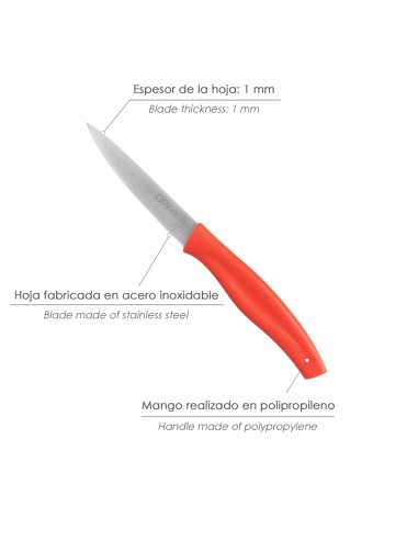 Cuchillo Nuuk Mondador Hoja Acero Inoxidable 9 cm. Rojo (1 Unidad)