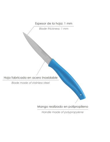 Cuchillo Nuuk Mondador Hoja Acero Inoxidable 9 cm. Azul (1 Unidad)
