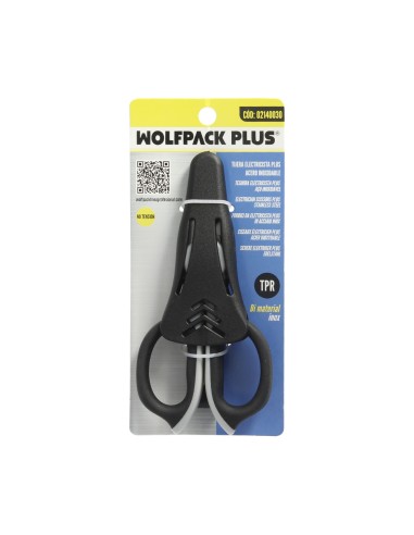 Tijeras Electricista 155 mm. Mango TPR Plus No tension. Hojas Acero Inoxidable, Ergonomicas, Tijeras Cortar Cable, Pelacables