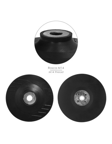 Plato Amoladora Nylon Ø 178 mm. Con Rosca M14. Disco Plástico Para Bonete