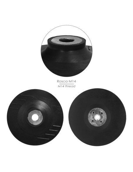Plato Amoladora Nylon Ø 178 mm. Con Rosca M14. Disco Plástico Para Bonete