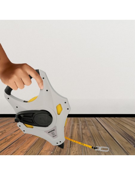 Cinta Metrica Fibra de Vidrio 50 Metros Sistema 3x Velocidad Recogida