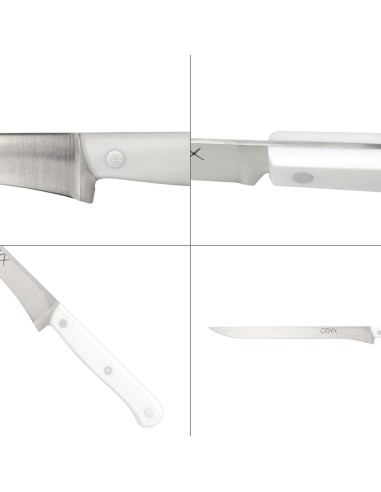 Cuchillo Husky Jamonero 25 cm. Hoja Acero Inoxidable, Cuchillo Jamon, Cuchillo Cortar Jamon Mango Ergonomico Blanco