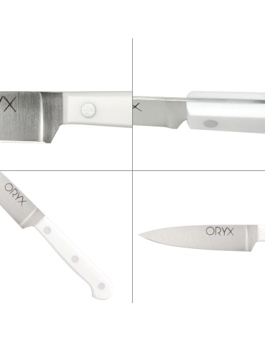 Cuchillo Husky Verduras 17 cm. Hoja Acero Inoxidable, Cuchillo Verduras, Cuchillo Cortar Verduras Mango Ergonomico Blanco
