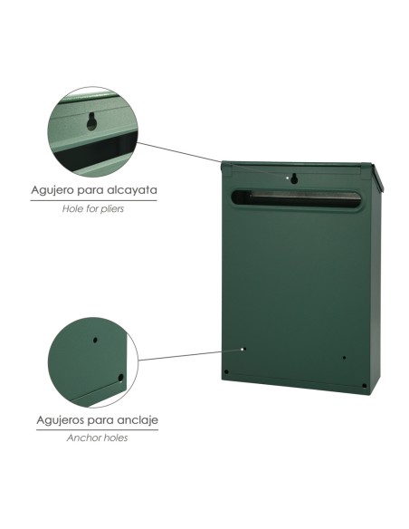 Buzon Exterior 205 x 300 x 70 mm. Verde