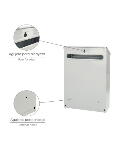 Buzon Exterior 205 x 300 x 70 mm. Blanco