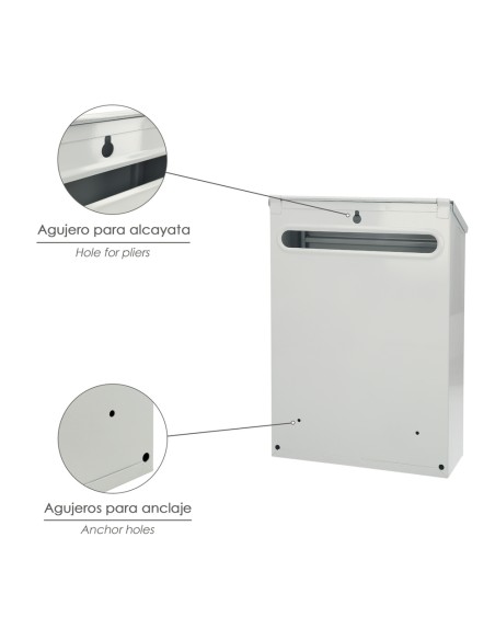 Buzon Exterior 205 x 300 x 70 mm. Blanco