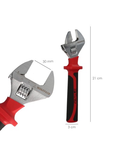 Llave Ajustable Aislada VDE 8". Llave Ajustable Aislada, Llave Inglesa, Llave Moleta Aislada,