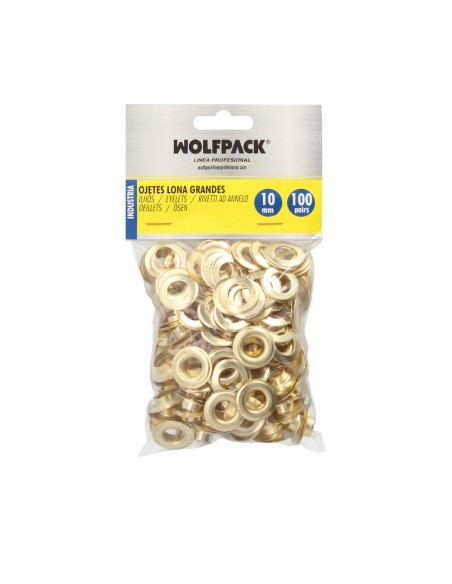 Ojetes / Ojales Metalicos Grandes Para Lona Ø Interior 10 mm. (Bolsa 100 Unidades)