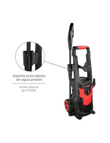 Hidrolimpiadora Alta Presión 135 Bares 1.800 Watt. Con Accesorios. 330 Litros / Hora. Limpiadora de Agua Con Deposito Detergente