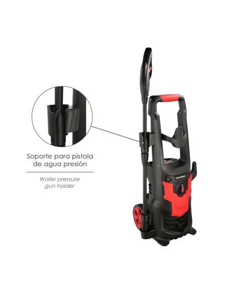 Hidrolimpiadora Alta Presión 135 Bares 1.800 Watt. Con Accesorios. 330 Litros / Hora. Limpiadora de Agua Con Deposito Detergente