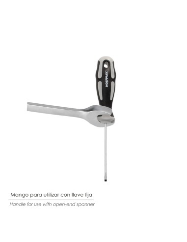 Destornillador Plano Vaciado Acero S2 Mango TPR Bimaterial. Medida 0,8 x Ø 4,0 x 100 mm. DIN5265