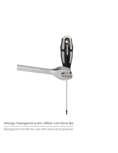 Destornillador Torx Inviolable Acero S2 Mango TPR Bimaterial. Medida T15 x Ø 5,0 x 75 mm.