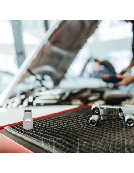 Llave Vaso 1/2" Hexagonal 13 mm. Perfil de 6 caras. Acero Cromo Vanadio, Aristas Redondas