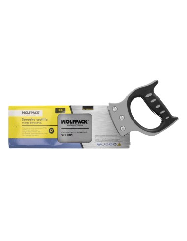 Serrucho Costilla Bimaterial 300 mm / 12" Sierra Carpintero, Serrucho Carpinteria, Sierra Costilla, Sierra Madera, Plastico, etc