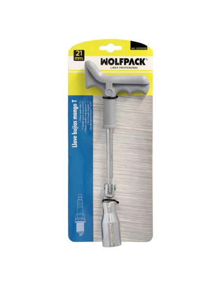 Llave Bujias Articulada 21 mm. Con Mango T