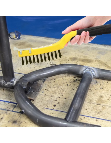 Cepillo Manual Acero Soldador Con Rascador, Mango de plástico, Cepillo Soldaduras, Cepillo Taller