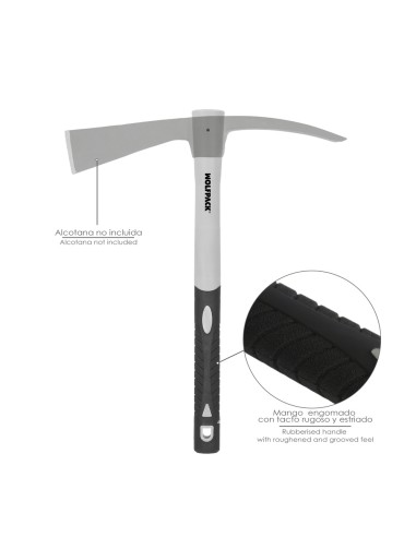 Mango Fibra Vidrio Para Alcotana Ojo Oval 38 cm. Mango Bimaterial Absorve Vibraciones