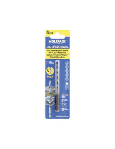 Broca Universal Hexagonal Ø 4,0 mm. (Blister 1 pieza)
