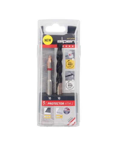 Broca Alpen Materiales Porcelanicos Muy Duros Ø 10 mm. Kit 2 brocas. Sin Refrigeración,