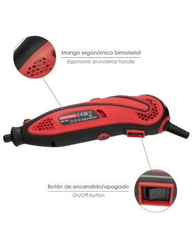 Multiherramienta 135 Watt. Con 210 Accesorios y Maletin. Herramienta Multifunción, Mini Taladro, Herramienta Rotativa, Amoladora