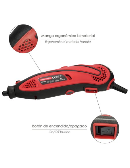 Multiherramienta 135 Watt. Con 210 Accesorios y Maletin. Herramienta Multifunción, Mini Taladro, Herramienta Rotativa, Amoladora