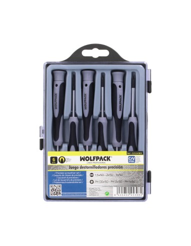Juego Destornilladores de Precision Plus 6 Piezas, Puntas Imantadas, Acero al Cromo Vanadio, Cabezal Giratorio
