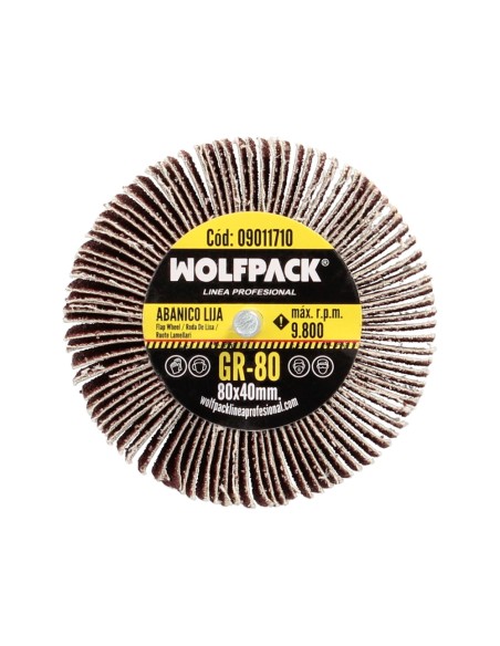 Abanico Lija Grano 80 Medida Ø 80 x 40 mm. Disco Abrasivo Laminas, Ruedas Mil Hojas, Ruedas Abrasivas,Lijado,Desbaste,Pulir