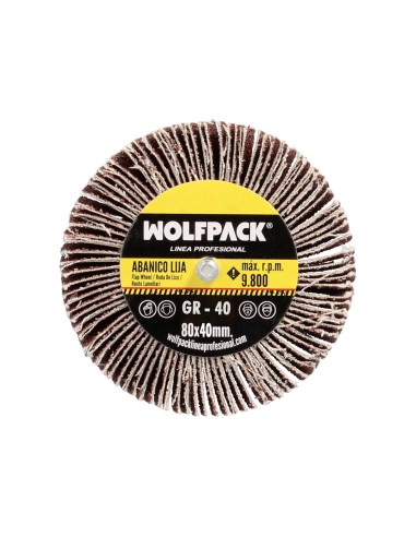 Abanico Lija Grano 40 Medida Ø 80 x 40 mm. Disco Abrasivo Laminas, Ruedas Mil Hojas, Ruedas Abrasivas,Lijado,Desbaste,Pulir