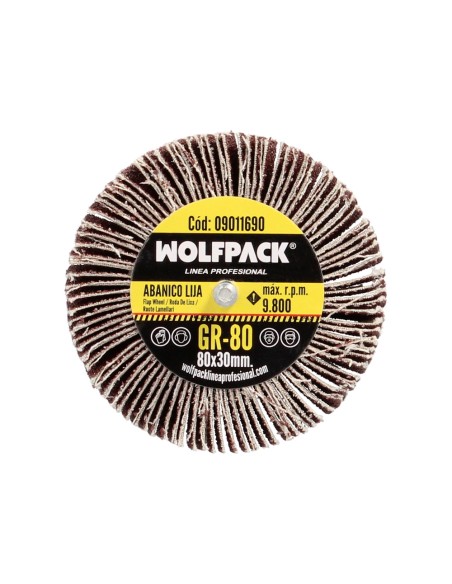 Abanico Lija Grano 80 Medida Ø 80 x 30 mm. Disco Abrasivo Laminas, Ruedas Mil Hojas, Ruedas Abrasivas,Lijado,Desbaste,Pulir