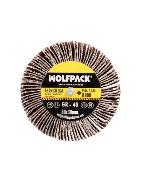 Abanico Lija Grano 40 Medida Ø 80 x 30 mm. Disco Abrasivo Laminas, Ruedas Mil Hojas, Ruedas Abrasivas,Lijado,Desbaste,Pulir