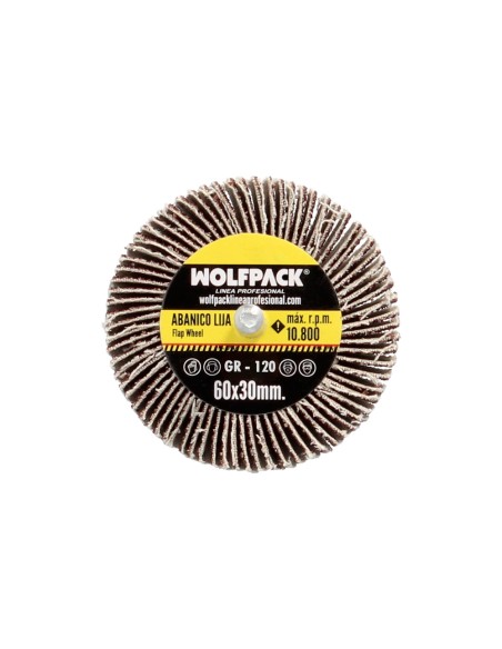 Abanico Lija Grano 120 Medida Ø 60 x 30 mm. Disco Abrasivo Laminas, Ruedas Mil Hojas, Ruedas Abrasivas,Lijado,Desbaste,Pulir