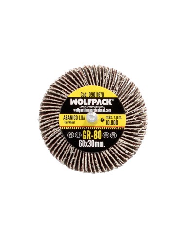 Abanico Lija Grano 80 Medida Ø 60 x 30 mm. Disco Abrasivo Laminas, Ruedas Mil Hojas, Ruedas Abrasivas,Lijado,Desbaste,Pulir