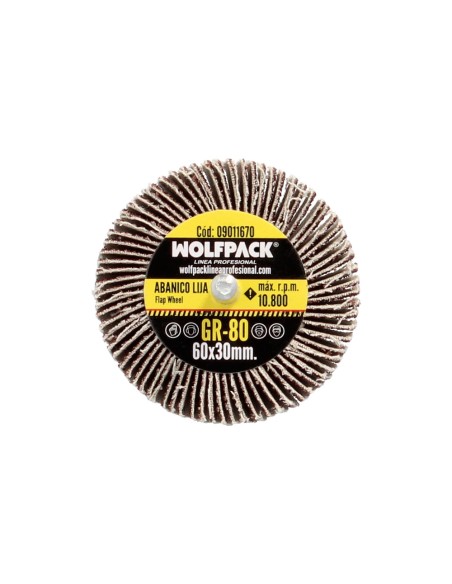 Abanico Lija Grano 80 Medida Ø 60 x 30 mm. Disco Abrasivo Laminas, Ruedas Mil Hojas, Ruedas Abrasivas,Lijado,Desbaste,Pulir