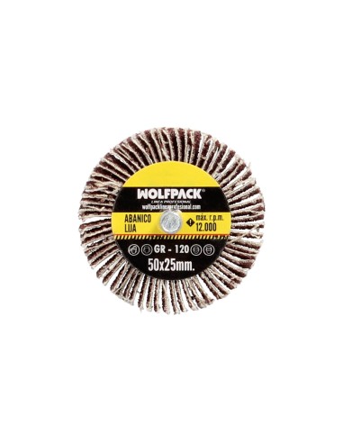 Abanico Lija Grano 120 Medida Ø 50 x 25 mm. Disco Abrasivo Laminas, Ruedas Mil Hojas, Ruedas Abrasivas,Lijado,Desbaste,Pulir