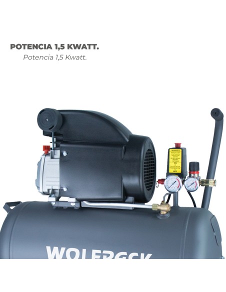 Compresor Aire Wolfpack 50 Litros / 8 Bares / 1,5 Kw - 2,0 HP