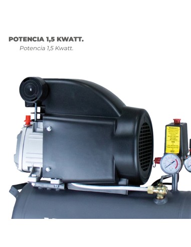 Compresor Aire Wolfpack 24 Litros / 8 Bares / 1,5 Kw - 2,0 HP
