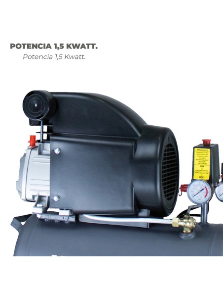 Compresor Aire Wolfpack 24 Litros / 8 Bares / 1,5 Kw - 2,0 HP