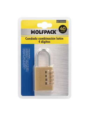 Candado Combinación Laton 40 mm. 4 dígitos